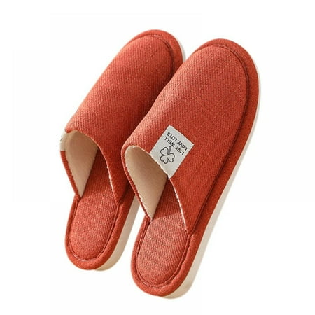 

Linen House Slippers Soft Open Toe Anti-sweat and Deodorant Slippers Breathable No Static Electricity In Winter No Dust Adsorption Economical Bedroom Slippers for Family Sharing