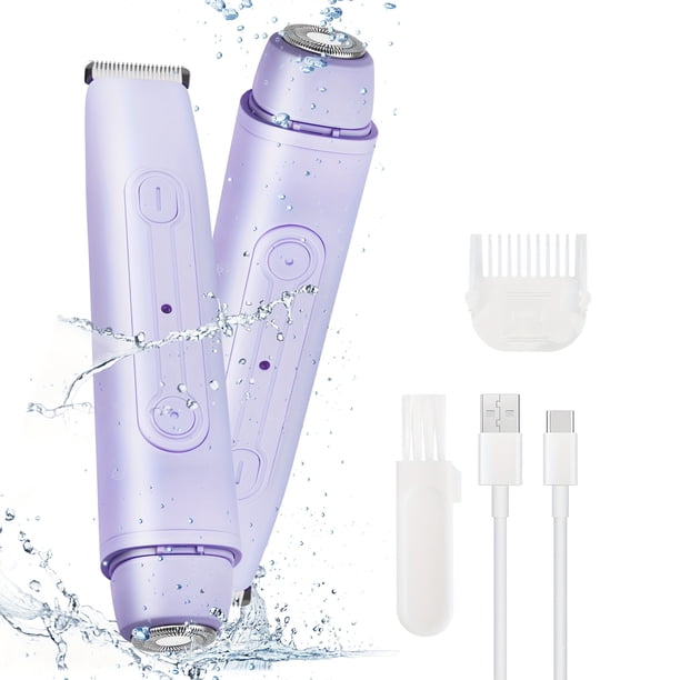 Afeitadora Eléctrica Doble Propósito para Mujer con Dos Cabezales, Ideal para Depilación Corporal y Facial, Incluyendo Zona de Bikini, Axilas, Piernas y Brazos,