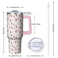 thumbnail image 2 of Pink Christmas Tree Pattern Tumbler with Handle and Lid,40oz Double Wall Vacuum Insulated Tumbler,Cups Gift for Women and Men, 2 of 7