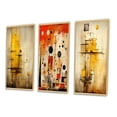 thumbnail image 3 of Designart "Enchanted Destruction Vintage Scene II" Modern Geometric Framed Wall Art Set Of 3 - Gold Abstract Geometric Frame Canvas Set For Living Room Decor, 3 of 6