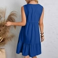 thumbnail image 6 of Casual Midi Dresses for Women Summer V-Neck Dress Solid Color Casual High Waisted Sleeveless Dress Lightweight Summer Vacation Beach Fashion Comfy Wear S-XXL, 6 of 8