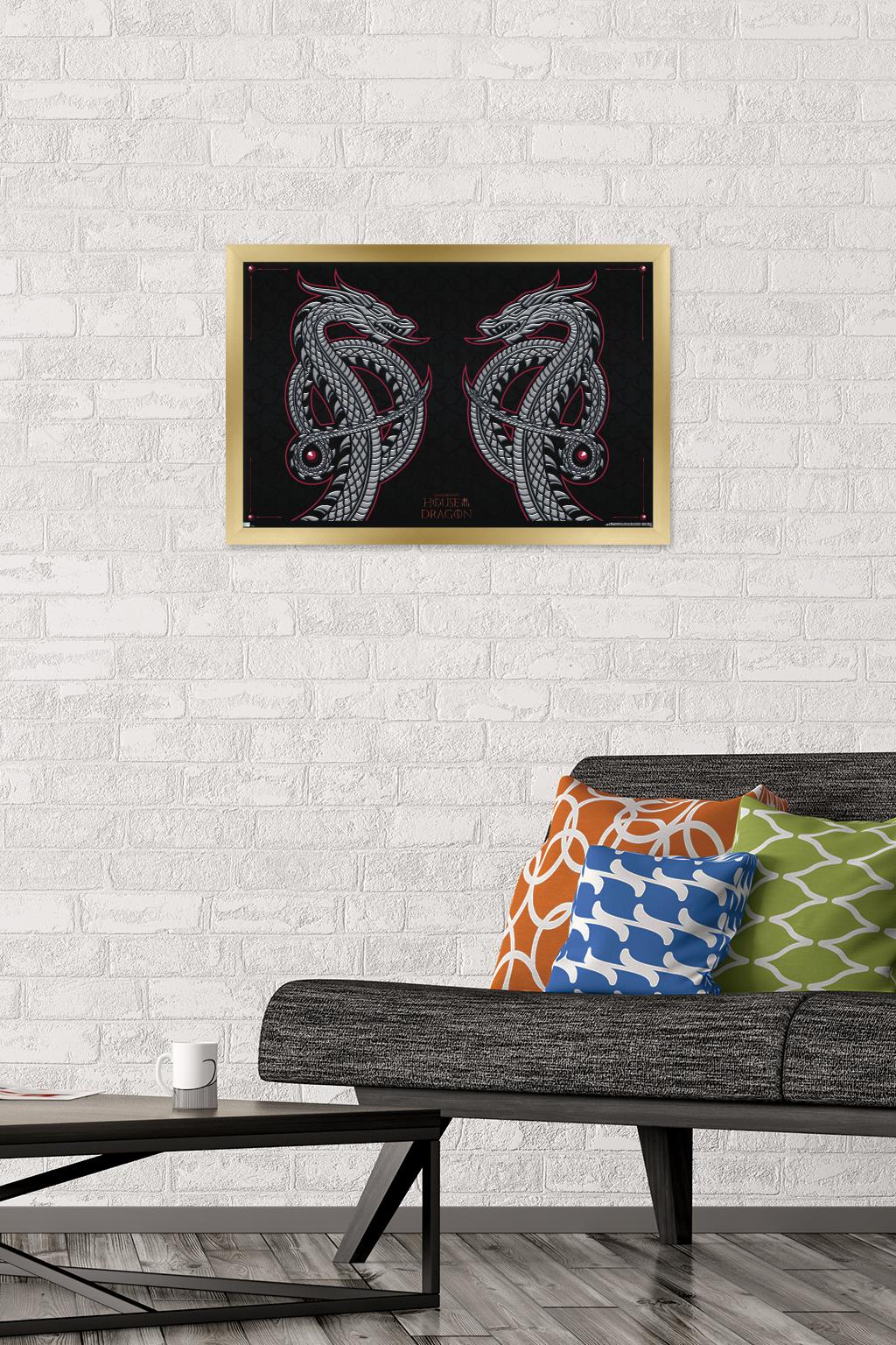House of the Dragon - Dragon Wall Poster, 14.725" x 22.375" Framed