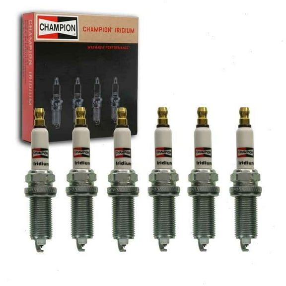 6 pc Champion Iridium Spark Plugs compatible with Toyota Highlander 3.5L V6 2017-2020