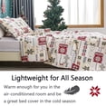 thumbnail image 4 of Green Essen Christmas Quilt King Size Snowflake Bedding Set Lightweight Microfiber Bedspread Plaid Patchwork Coverlet with 2 Pillowcases for Home Decor, 4 of 9
