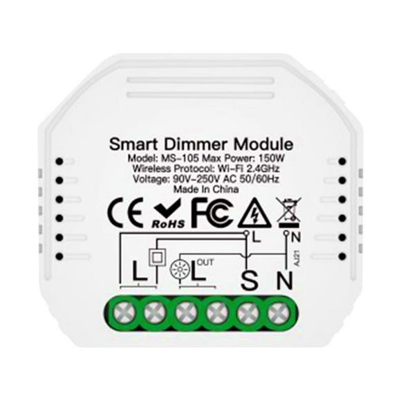 OUTAD DIY Smart WiFi Light LED Dimmer Switch Smart Life/Tuya APP Remote Control 1/2 Way Switch,Works With Alexa Echo Googles Home