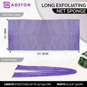 African Net Sponge, Authentic, Real, Black Owned, Exfoliating Bath Wash Cloth, Long Sponge, Body Exfoliator, Sapo, Shower Bath Accessories, Back Foot Scalp Scrub, Flat Dead Skin Remover (Purple)