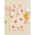thumbnail image 2 of Suealasg Infant Baby Girls Jumpsuit Sleeveless Crew Neck Floral Print Romper Bodysuits Newborn Summer One Piece Clothes, 2 of 7