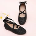 thumbnail image 4 of newwalpole Mary Jane Flats for Toddler Girls Little Kids Glittery Dress Princess Wedding Ballet Shoes Black for Size 11, 4 of 7