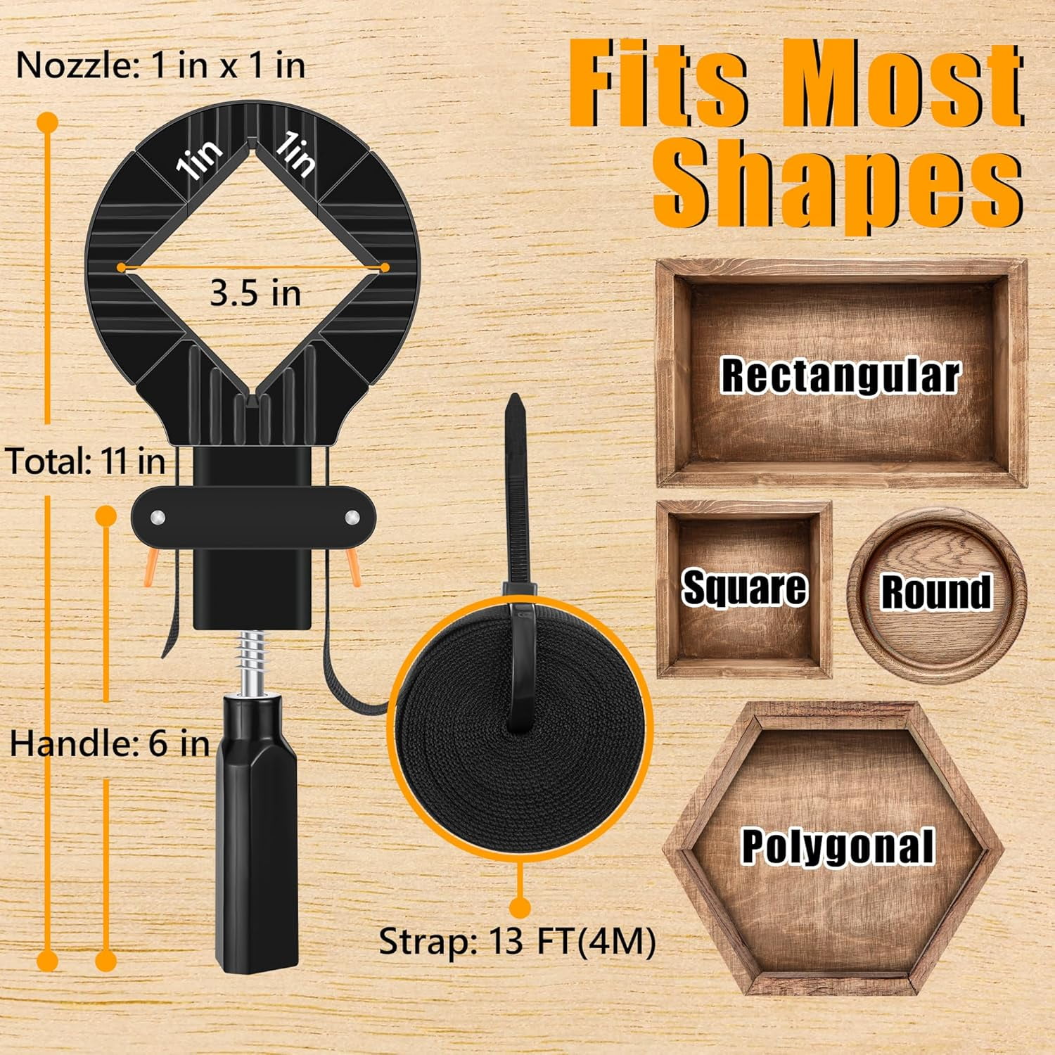 Strap Clamp for Woodworking Quick Release Band Belt Adjustable Picture Frame Clamp Tool 3 pack