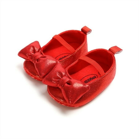 

Newborn Baby Girl Crib Shoes Toddler Soft Sole Bowknot Princess Shoes