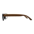 thumbnail image 4 of Mens Classic Rectangle Wood Grain Spring Hinge Arm Plastic Reading Glasses Black Brown +2.25, 4 of 4