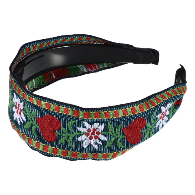 1 Pc Diadema Clásica de Bordado Bohemio para Mujeres y Niñas de 1.97" de Ancho en Azul Marino
