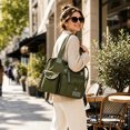 thumbnail image 4 of Nylon Tote Bag Waterproof Large Capacity Multi Pocket Travel Handbag Crossbody Bag for Outdoor Camping(Green-50x35x13cm), 4 of 5