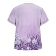 thumbnail image 5 of V Neck Tops for Women Dressy Casual Floral Printed Short Sleeve Blouses Summer Basic Loose Fit Tunic T Shirts (M, Multicolor 5), 5 of 6
