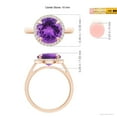 thumbnail image 4 of ANGARA Natural Round 3.2 ct Amethyst Cathedral Ring with Diamond Halo in 14K Rose Gold for Women (Size-10mm) | February Birthstone, Anniversary, Jewelry Gift for Women | Natural Amethyst Ring, 4 of 8
