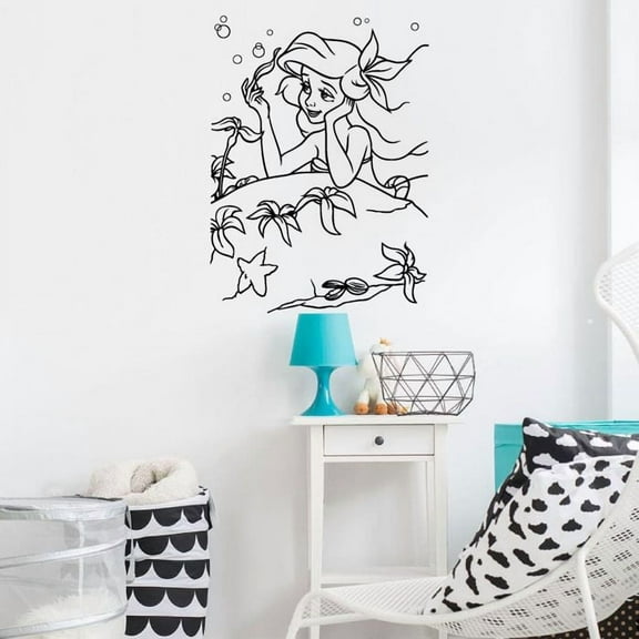 Ariel Disney Princess The Little Mermaid Under The Sea Ariel Thingamobombs Ariel Little Mermaid Disney Movie Vinyl Wall Art Sticker Decal Home Room Baby Girls Teens Wall Décor Design Size (20x20 inch)