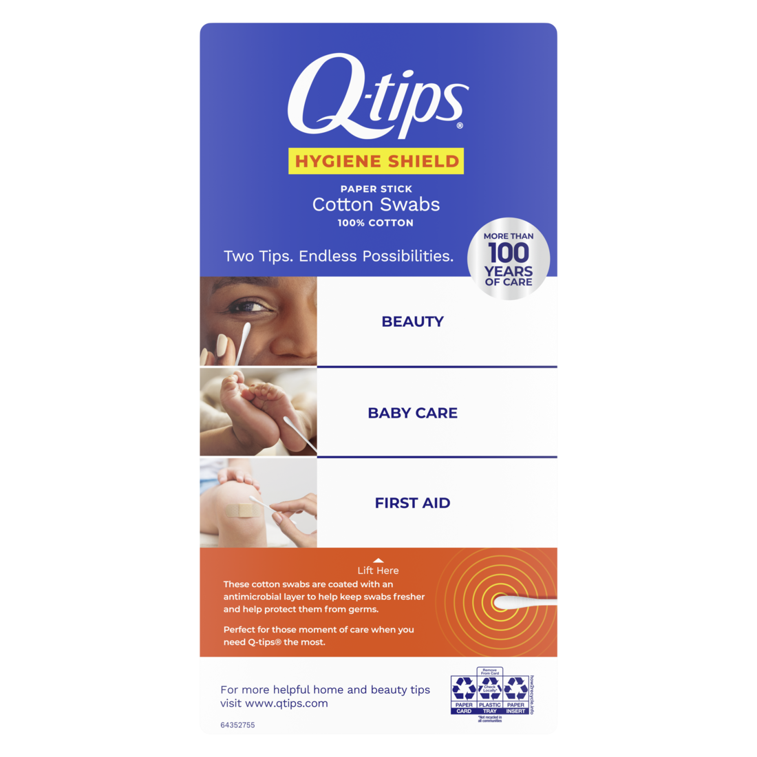 Q-tips Cotton Swabs, Hygiene Shield, 300 Count - image 3 of 7