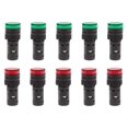 thumbnail image 1 of Shopcorp Luces indicadoras LED industriales de ahorro de energía de 20 mA y 22 mm, 5 bombillas verdes y 5 rojas para equipos industriales y paneles de montaje en quirófanos y cajas de distribución 110, 1 of 5