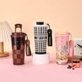 thumbnail image 6 of 17 oz Insulated Stainless Steel Coffee Cup, Leak-Proof Travel Mug with Lid and Carrying Strap, Patterned Reusable Tumbler, 6 of 9