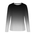 thumbnail image 4 of Cute Tops for Women, Women's Casual Long Sleeve Crewneck Loose Tops Blouse Shirts Ladies Gradient Comfy Tops and Blouses, 4 of 5