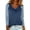 Blue, variant on Color-blocked Long Sleeve Tops for Women, Elegant Cowl Neck Pullover, 2026 Spring Trendy Ombre Blouse for Holidays & Evening Wear, Valentine's Day Gift for Her (Black L)