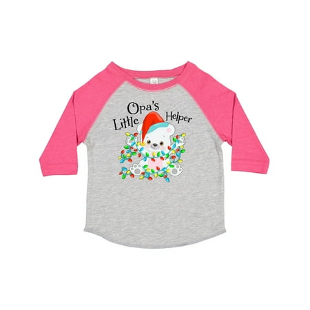 

Inktastic Opa s Little Helper Cute Polar Bear with Christmas Lights Gift Toddler Boy or Toddler Girl T-Shirt