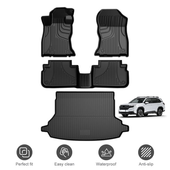 Full Set All Weather 1st and 2nd Row Floor Mats & Cargo Liner Fit for 2019-2024 Subaru Forester TPE Car Protection Accessories
