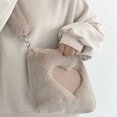 thumbnail image 4 of Faux Fur Winter Women Handbags Large Capacity Cute Plush Ladies ShoulderBag Female Clutch Purse Handbags Messenger Tote Bag 2023 D, 4 of 6