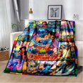 thumbnail image 3 of Manta de franela con patrón de puntadas de Disney, manta de forro polar, regalo para niños y adultos, sofá, ropa de cama, regalos para niños, 3 of 5