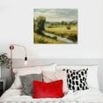thumbnail image 5 of PRATYUS Rolled Vintage Farmhouse French Country Bedroom Wall Decor Above Bed - Horizontal Wall Art Over the Bed - Panoramic Picture - Canvas Oil Painting Long Poster Meadow Forest Landscape 20x16in, 5 of 6