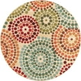 thumbnail image 3 of Unique Loom Outdoor Modern Collection Area Rug - Spark (8' Round Beige/Burgundy), 3 of 7