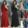 thumbnail image 1 of Robe Chemise Décontractée pour Femmes à Manches Longues, Boutonnée, Maxi, Soirée, Fête, 1 of 5