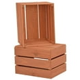 thumbnail image 3 of HUBERT® Cherry Stained Wood Crate Rectangular - 17 1/2"L x 14"W x 12"H, 3 of 3
