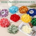 thumbnail image 5 of Flowers Hair Clips, Satin Rose Brooch Pin, Floral Brooch Hairpin for Women Wedding, Dark Beige, 5 of 7