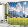 thumbnail image 4 of Ambesonne Landscape Shower Curtain, Summer Mountain Tranquil, 69"Wx84"L, Yellow Green Blue, 4 of 4
