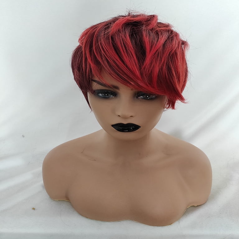 WXLCISI Short Red Wigs for Women Straight Pixie Cut Wigs  display picture 3