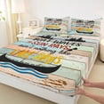 thumbnail image 3 of Homewish Retro Boat 4pcs Bed Sheets for Female Men Adults,Lake House King Sheets,Rustic Vintage Cabin Super Cozy Sheet Set,Super Cozy Room Decor, 3 of 7