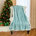 thumbnail image 6 of Catalonia Sherpa Throw Blanket, Super Soft Comfy Micro Fleece Couch Blanket, Reversible Bed Throw TV Blanket, Comfort Caring Gift, Teal, 50"" x 60"", 6 of 7