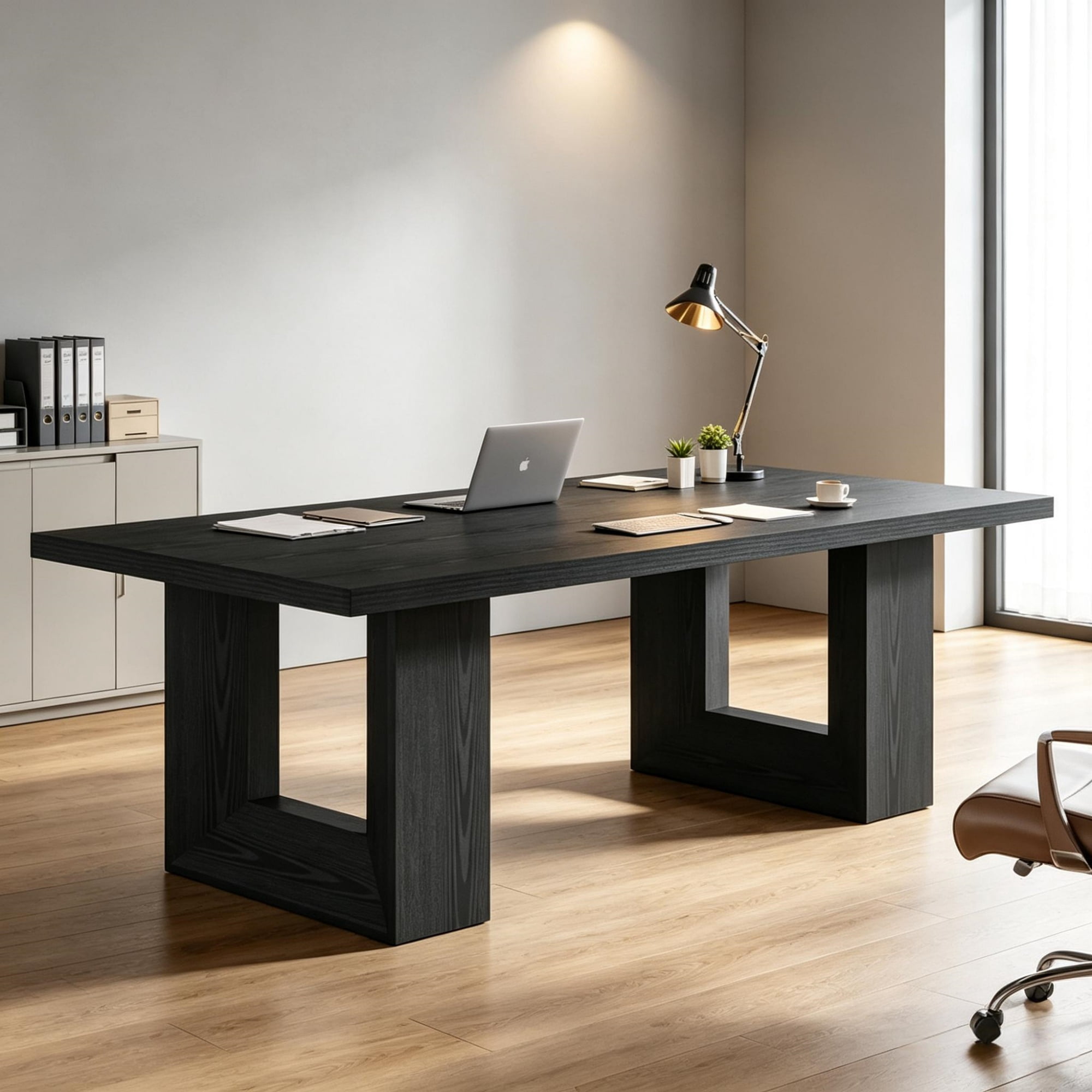 62.99" Rectangular Executive Computer Desk, Conference Table Seating 6 to 8