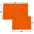 thumbnail image 2 of Bedford Home 67A-98998 2 Piece Memory Foam Shag Bath Mat - Orange, 2 of 6