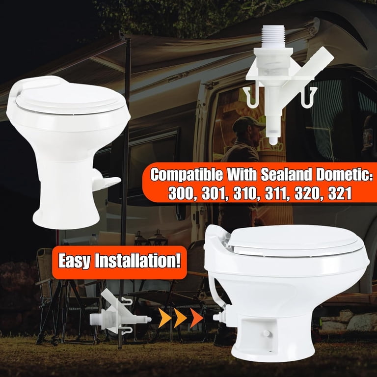 Toilet Water Valve Replacement Kit – Compatible With Sealand & Dometic 300/301/310/311/320/321 Series RV Toilets, Leakproof Kit With Seals & Screens