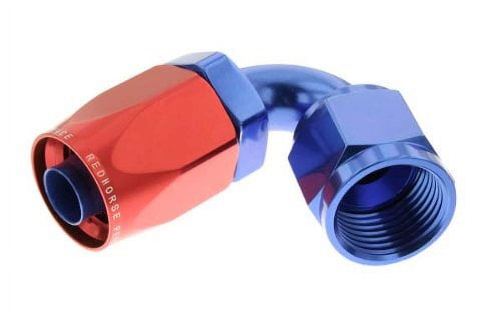 Red Horse Performance 6120-08-1 RHP6120-08-1 -08 120 DEGREE FEMALE ALUMINUM HOSE END - RED&BLUE