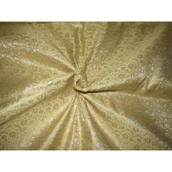 Brocade fabric gold x metallic gold color 44" wide BRO759[5]