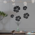 thumbnail image 3 of 5PCS Flower Mirror Flower Pattern Wall Sticker 3D Home Decoration Wall Art DIY Wall Stickers(Black), 3 of 5