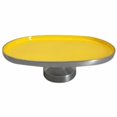 thumbnail image 1 of Benzara BM155849 Oval Shaped Aluminum Footed Platter, Yellow, 1 of 1