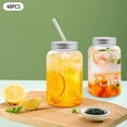 thumbnail image 6 of 48 Pack 450ml/15.2oz Clear Plastic Juice Bottles,Plastic Mason Jars with Lids, -20~60℃/-4~140℉,Leak-Proof for Smoothies, Milk, Coffee, 6 of 9