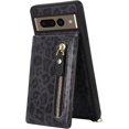 thumbnail image 5 of Google Pixel 7 Pro Case for Women with Card Holder 6.7" 5G 2022,Google Pixel 7 Pro Phone Case with Strap,Crossbody Lanyard Cases with Credit Card Slots Kickstand Case,Black Leopard, 5 of 14
