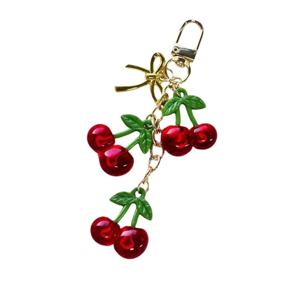 Oasiva Fashionable Cherry Keychain Pendant Colorful Fruit Phone Charm Lanyard Ornament