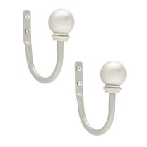 Kenney Chelsea Ball End Curtain Holdback Set, Antique Pewter, Set of 2