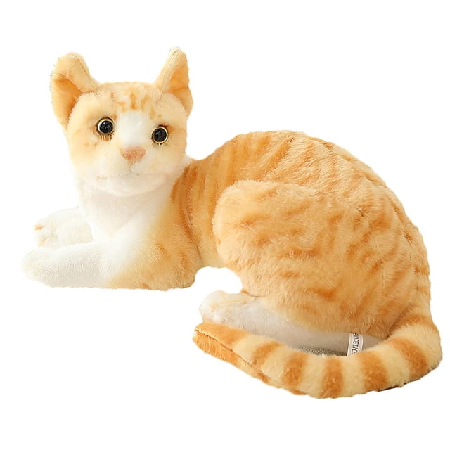 Peluche GUDVES, gato atigrado naranja, 30 cm, con forma de animal de peluche